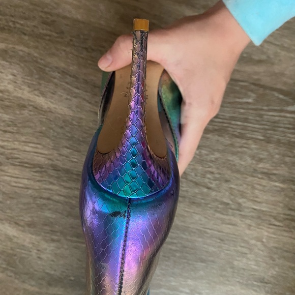 SCHUTZ Maryana Iridescent Snake Print Boots - Picture 3 of 5